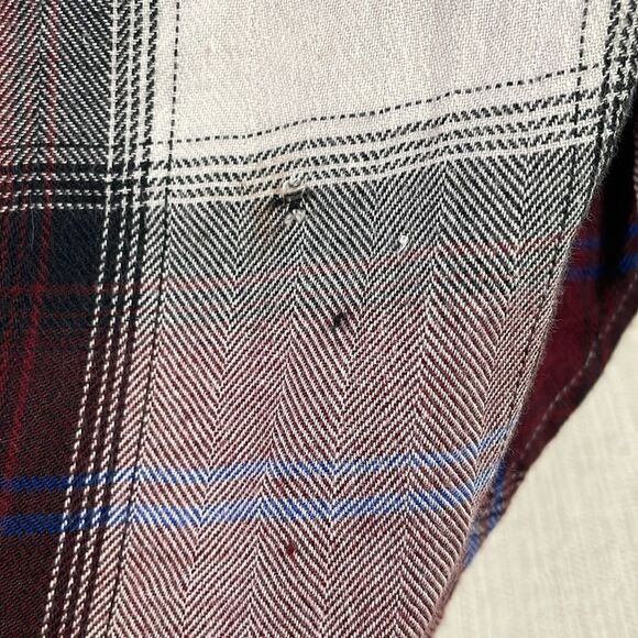 Ava & Viv Women’s Plaid Long Sleeve Button Up Down Shirt Sz 1X Red White Black - Picture 6 of 8